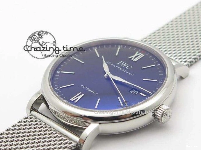 MIROTIME 0506 Portofino SCHAFFHAUSEN SS MKF 1:1 Best Edition Black Dial On Mesh Bracelet A Sporty 7342